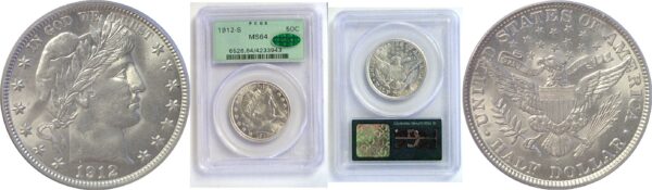 1912-S Barber Half Dollar  -  PCGS MS-64  CAC