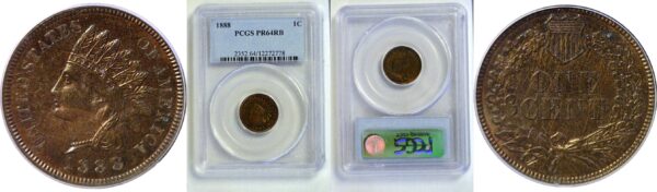 1888 Indian Head Cent  -  PCGS PR-64 RB