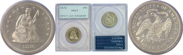 1876 Seated Liberty Quarter  -  PCGS PR-63