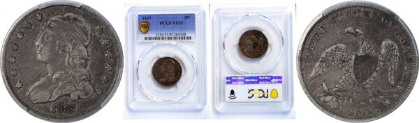 1837 Bust Quarter.  -   PCGS VF-35
