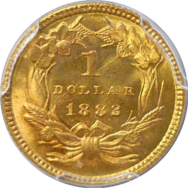 1882 One Dollar Gold Coin  -  PCGS MS-65+ - Image 3