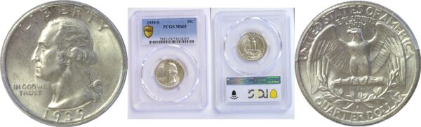 1939-S Washington Quarter. -  PCGS MS-65