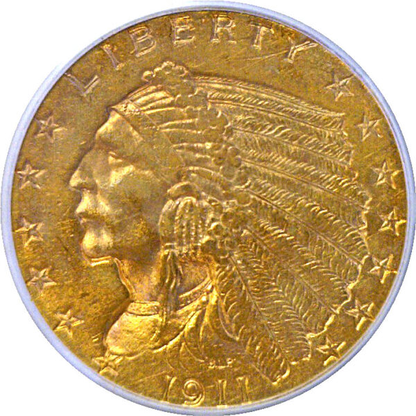 1911 $2 1/2 Indian  -  PCGS AU-58 - Image 2