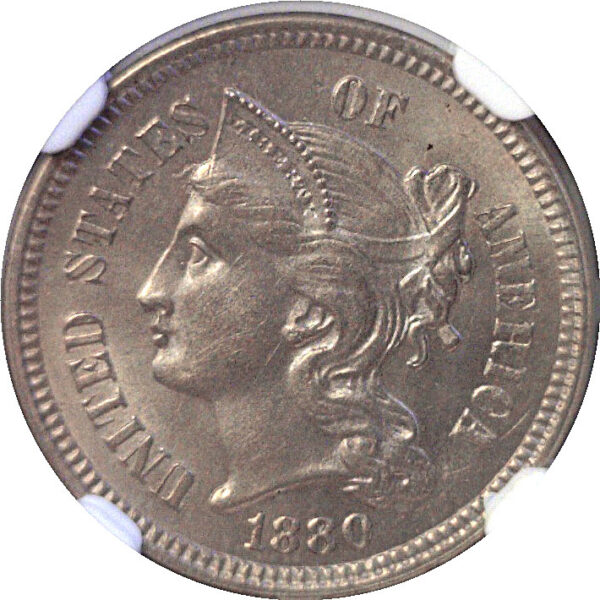 1880 Nickel Three Cent  -  NGC MS-64 - Image 2