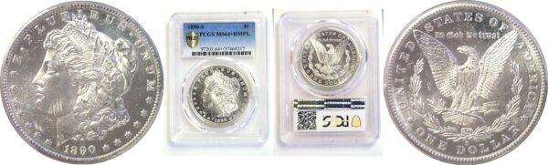 1890-S Morgan Dollar.  -   PCGS MS-64+ DMPL