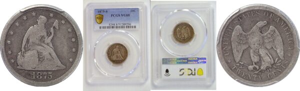 1875-S Twenty Cent Piece   -   PCGS VG-8