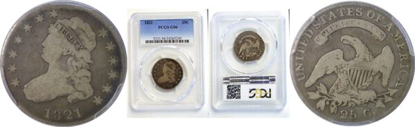 1821 Bust Quarter  -  PCGS G-6