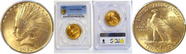 1932 $10 Indian  -  PCGS MS-65+