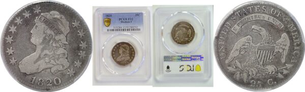 1820 Bust Quarter   -   PCGS F-12