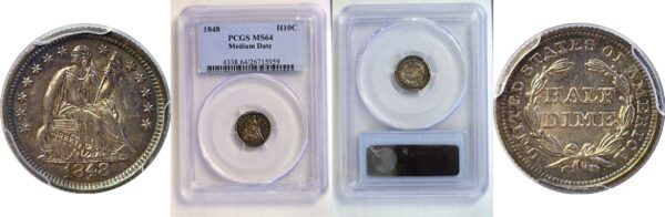 1848 Seated Liberty Half Dime  -  PCGS MS-64