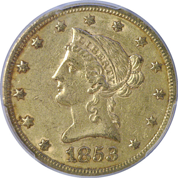 1853 $10 Liberty. -  PCGS XF-45 - Image 2