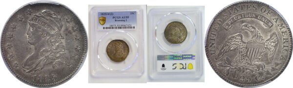 1825/4/(2)  Bust Quarter.  -   PCGS AU-55
