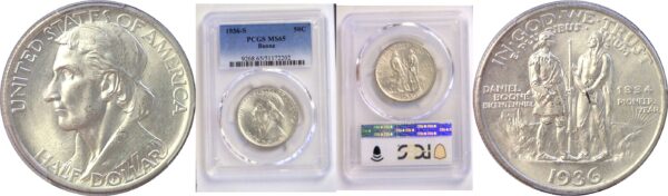 1936-S Boone Commemorative Half Dollar. -  PCGS MS-65