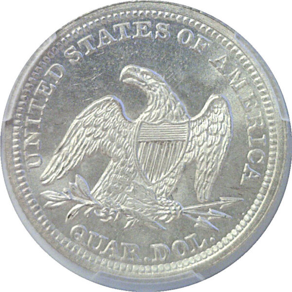 1857 Seated Liberty Quarter  -  PCGS MS-65  CAC - Image 3