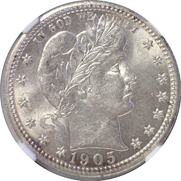 1905 Barber Quarter.   -   NGC AU-58 - Image 2