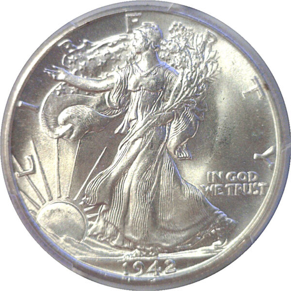 1942 Walking Liberty Half Dollar. -  PCGS MS-67.  CAC - Image 2
