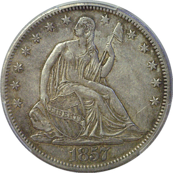 1857-O Seated Liberty Half Dollar  -  PCGS AU-53  CAC - Image 2
