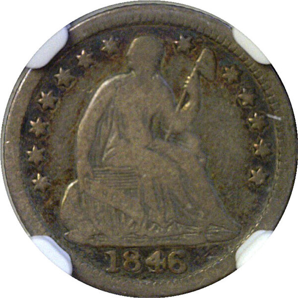 1846 Seated Liberty Half Dime  -  NGC F-12 - Image 2
