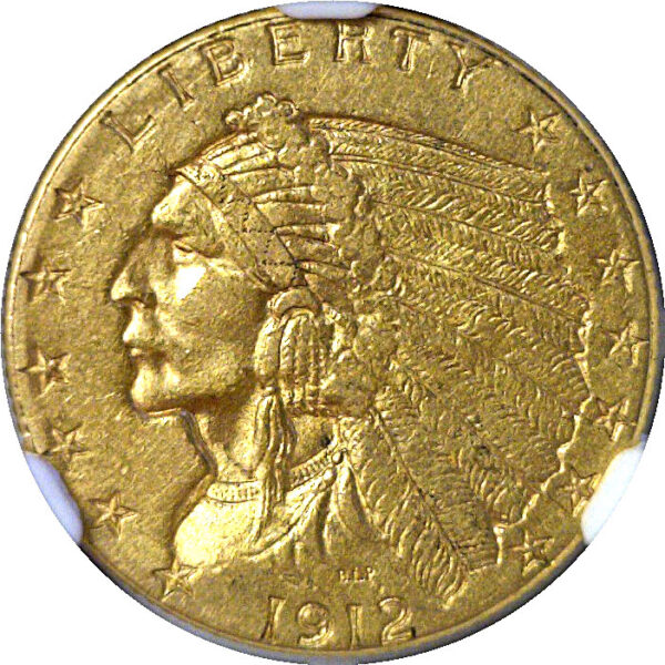 1912 $2 1/2 Indian  -  NGC AU-58 - Image 2