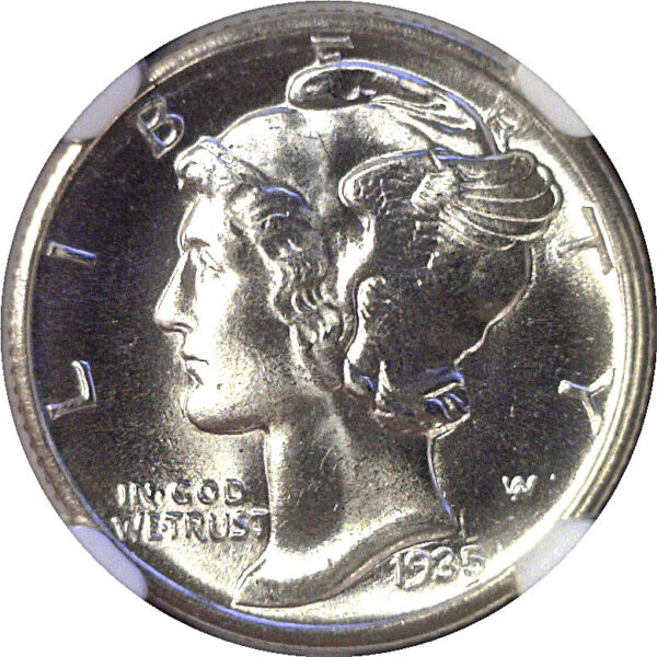 1935-D Mercury Dime  -  NGC MS-67 FB - Image 2
