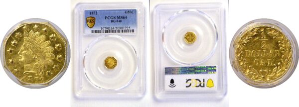1872 50c California Fractional Gold. BG-940.   -   PCGS MS-64