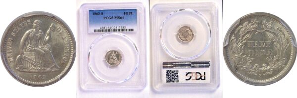 1863-S Seated Liberty Half Dime   -   PCGS MS-64