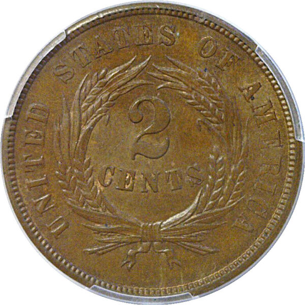 1864 Large Motto.  Two Cent Piece. -  PCGS MS-65 BN - Image 3