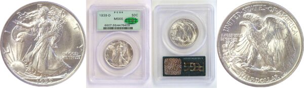 1939-D Walking Liberty Half Dollar  -  PCGS MS-66   CAC