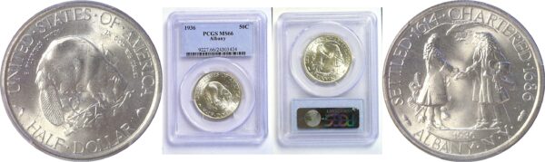 1936 Albany Commemorative Half Dollar  -  PCGS MS-66