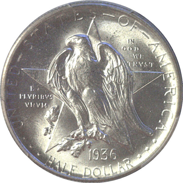 1936-D Texas Commemorative Half Dollar  -  PCGS MS-66 - Image 2