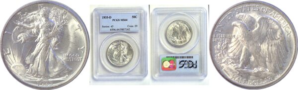 1935-D Walking Liberty Half Dollar  -  PCGS MS-64