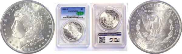 1880-S Morgan  Dollar.  -   PCGS MS-66. CAC