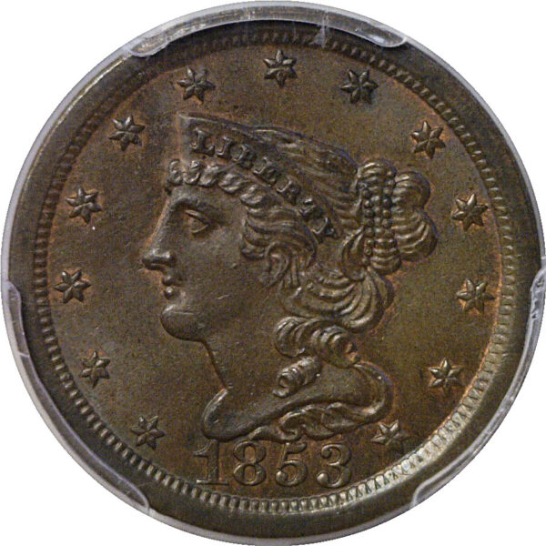 1853 Half Cent  -  PCGS MS-63 BN  CAC - Image 2