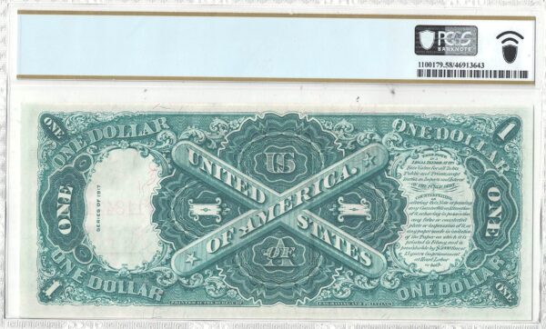 1917 $1 Legal Tender Note Star Note Fr-38m* PCGS AU-58 PPQ - Image 3