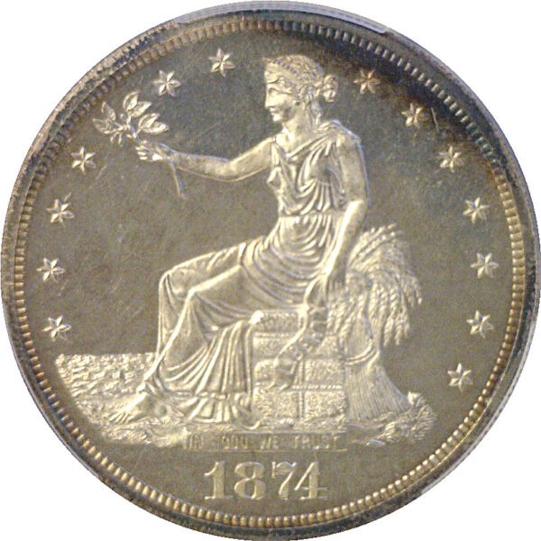 1874 Trade Dollar  -  PCGS PR-65 CAM - Image 2