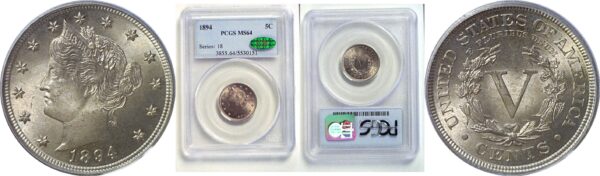 1894 Liberty Nickel  -  PCGS MS-64  CAC