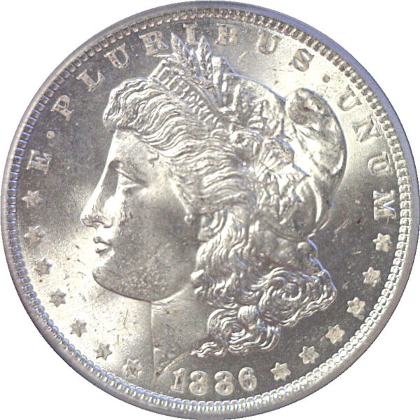 1886 Morgan Dollar. -  PCGS MS-65.  CAC - Image 2