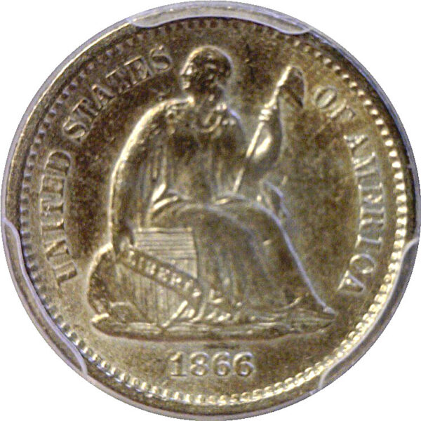 1866-S Seated Liberty Half Dime  -  PCGS AU-58 - Image 2