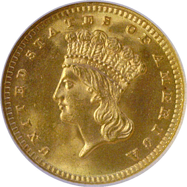 1887 One Dollar Gold Coin  -  NGC MS-66 - Image 2