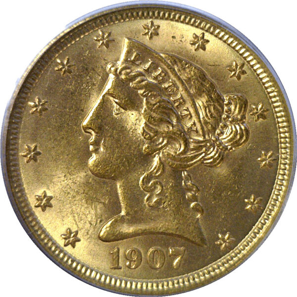 1907 $5 Liberty  -  PCGS MS-64  CAC - Image 2