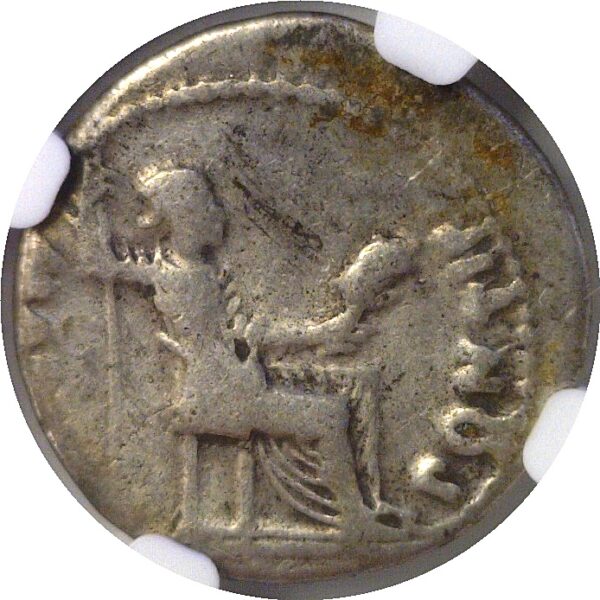 Roman Tiberius 14-37 AD AR Denarius Lugdunum NGC F 4/4 - Image 3