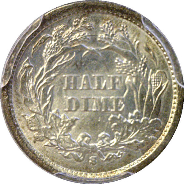 1866-S Seated Liberty Half Dime  -  PCGS AU-58 - Image 3