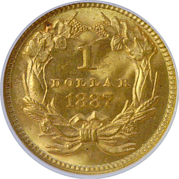 1887 One Dollar Gold Coin  -  NGC MS-66 - Image 3