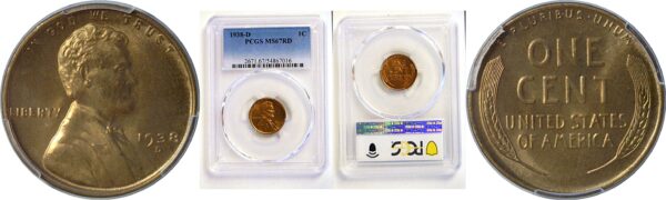 1938-D Lincoln Cent. -  PCGS MS-67 RD