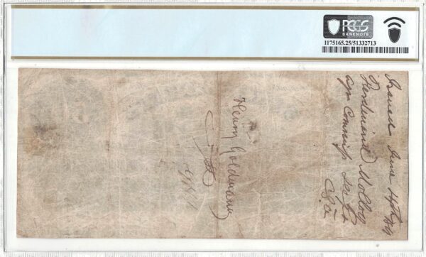 1861 $50 Confederate Note T-4 PCGS VF-25 Military Endorsement - Image 3