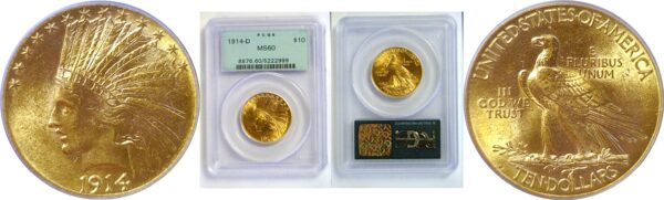 1914-D $10 Indian. -  PCGS MS-60