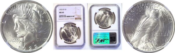 1923-D Peace Dollar  -  NGC MS-65