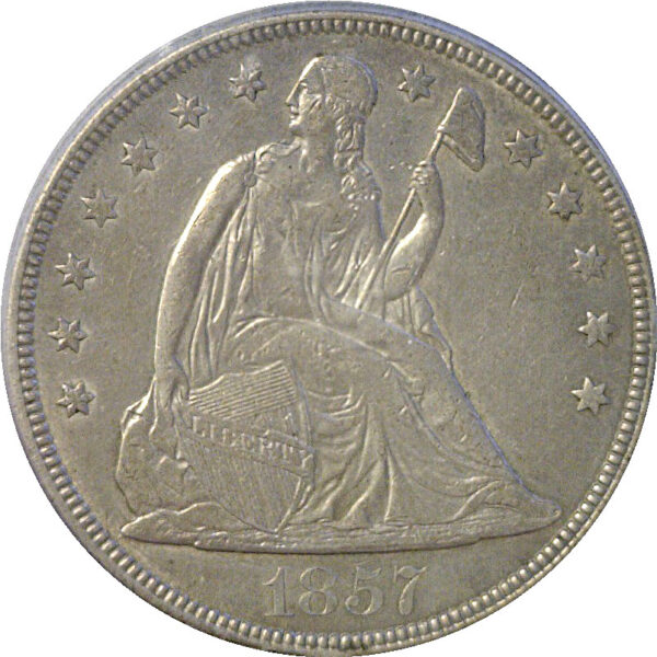 1857 Seated Liberty Dollar. -  PCGS AU-50 - Image 2