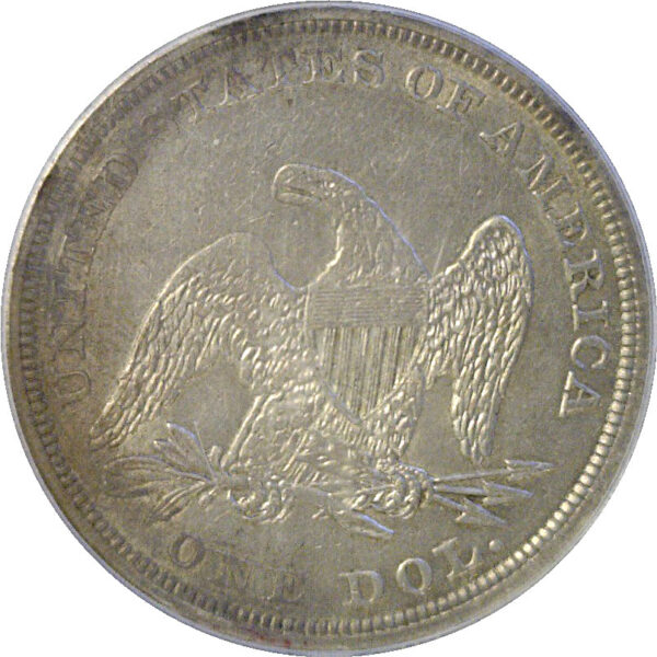 1857 Seated Liberty Dollar. -  PCGS AU-50 - Image 3