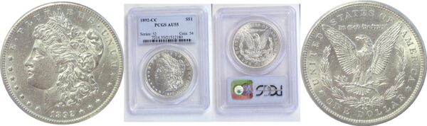 1892-CC Morgan Dollar.  -   PCGS AU-55